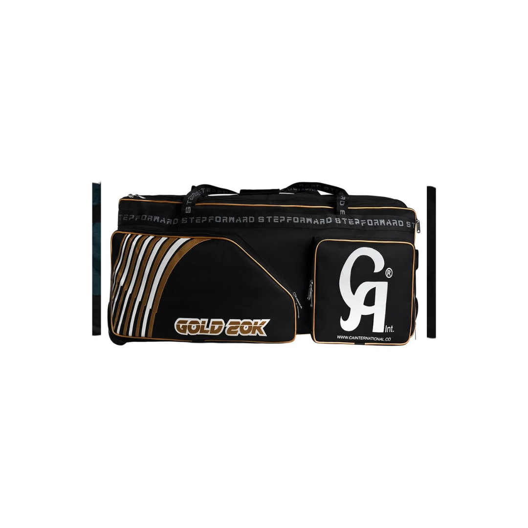 CA Cricket Kit Bag – GOLD 20K – with Wheels Black/Golden